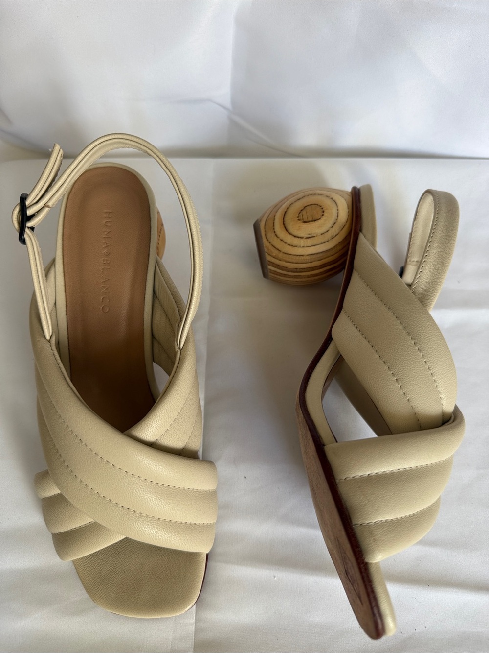 Huma Blanco Cross Strap “Franny” heel in Bone